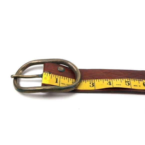 CLASSIC BROWN GENUINE LEATHER 1 7/8"Wd DRESS CASUAL WOMEN'S BELT Size L (61D - Picture 8 of 11